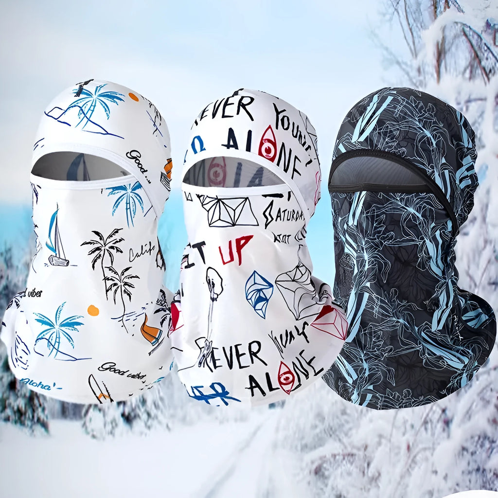 Motorcycle riding head cover and matching gloves set in cotton material, dome style design for helmet wear