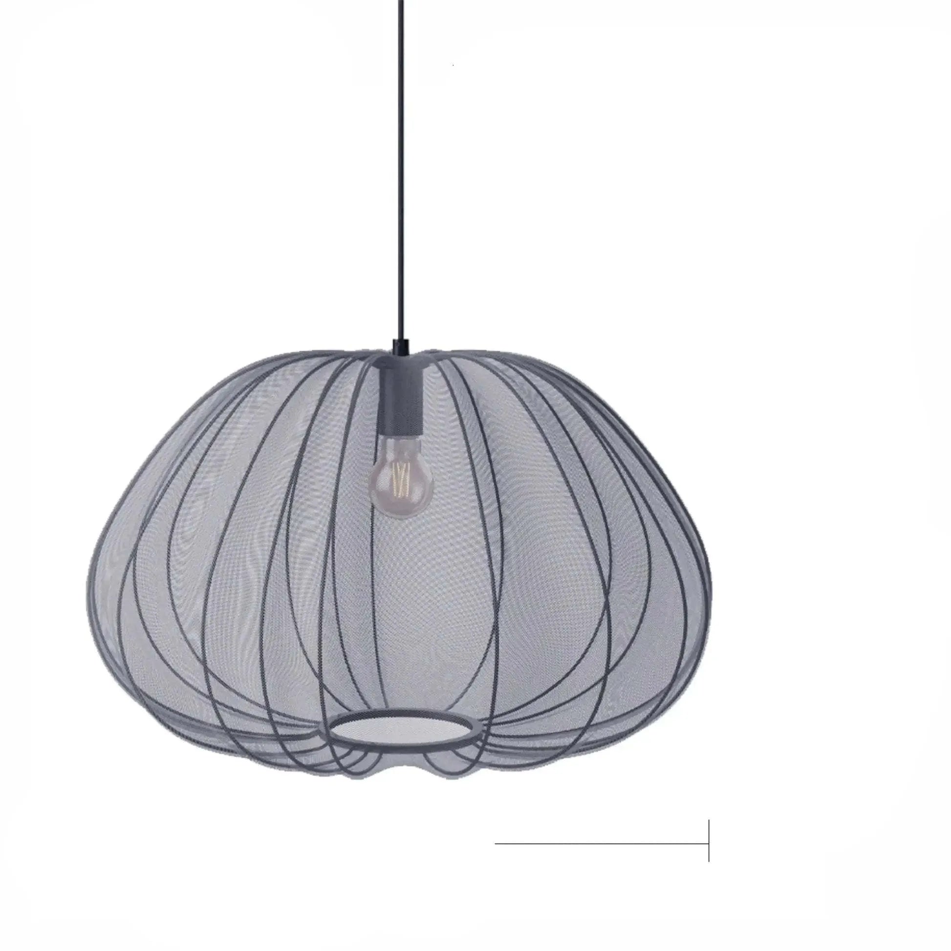 Japanese style pumpkin shaped ceiling lamp with branch type design in white or grey blue colour