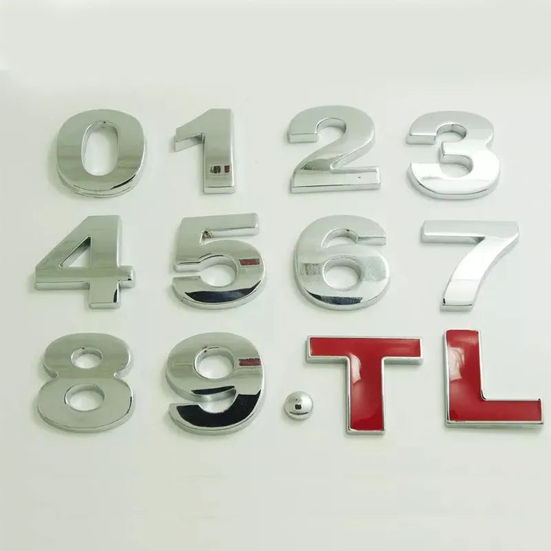 3D metal car bumper sticker letter A in zinc alloy, 2.5cm size, black finish