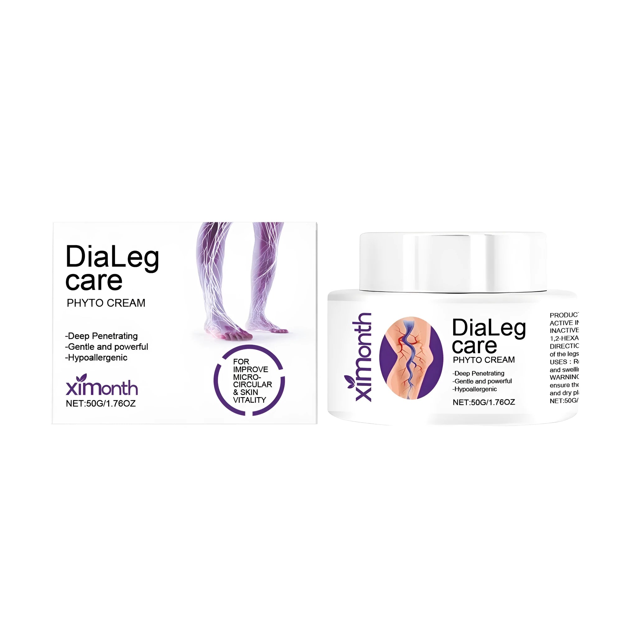 50g tube of varicose vein cream with mint and shea butter ingredients