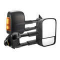 Black electric exterior rear vision mirror with integrated indicator for D23 Nissan NP300