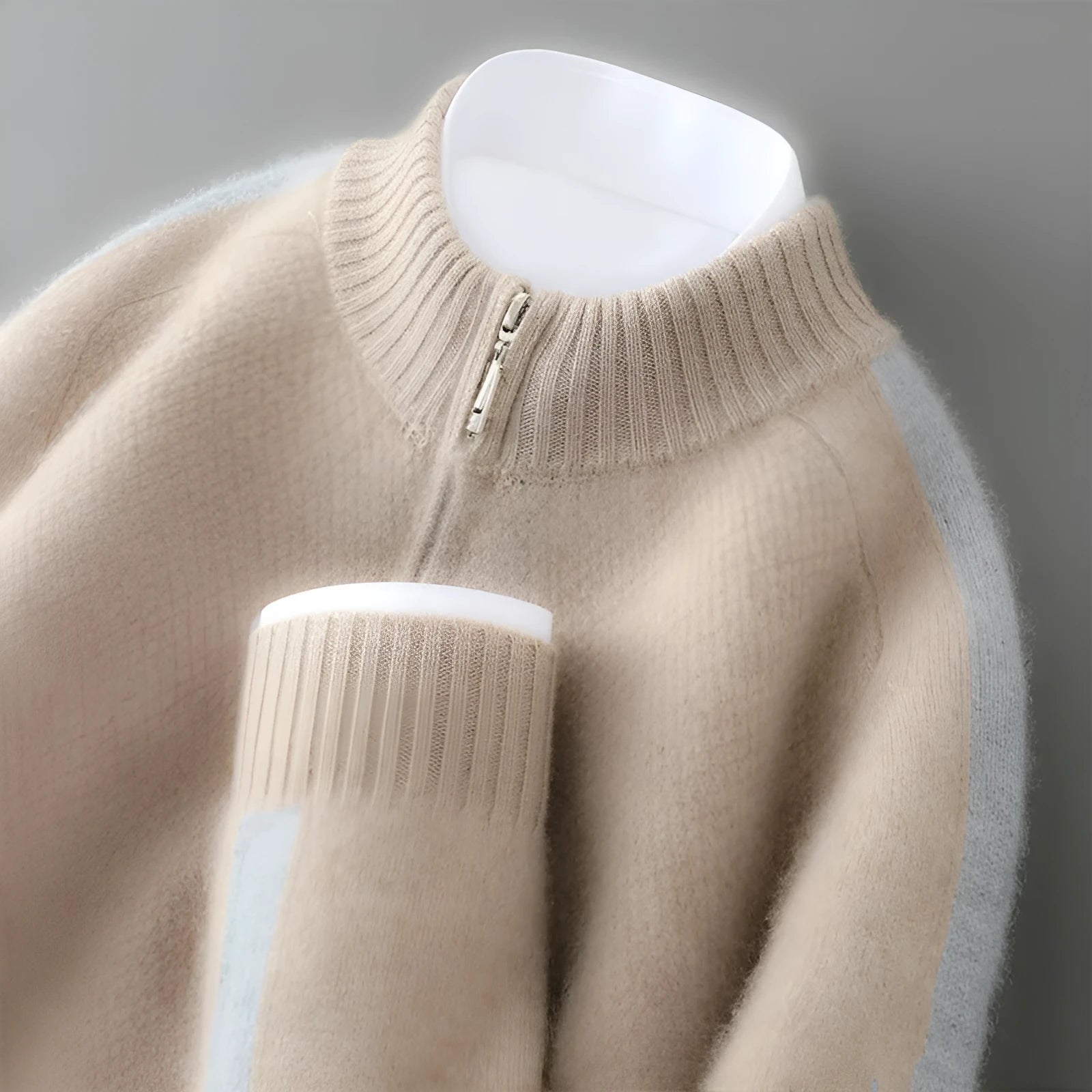 Sheep wool half-zip pullover sweater in slim fit available in multiple colours and plus sizes