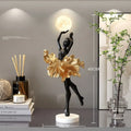 Art Girl Atmosphere small USB night lamp in resin, shown in one of four colours: Black Gold, White, Pink, or Light Blue.