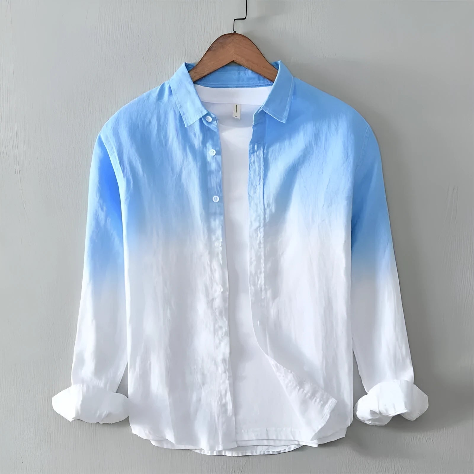 Men's slim fit loose casual top coat in polyester hemp fabric available in three colour options