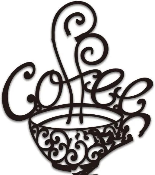 Black iron silhouette English letters wall decoration measuring 26x28cm