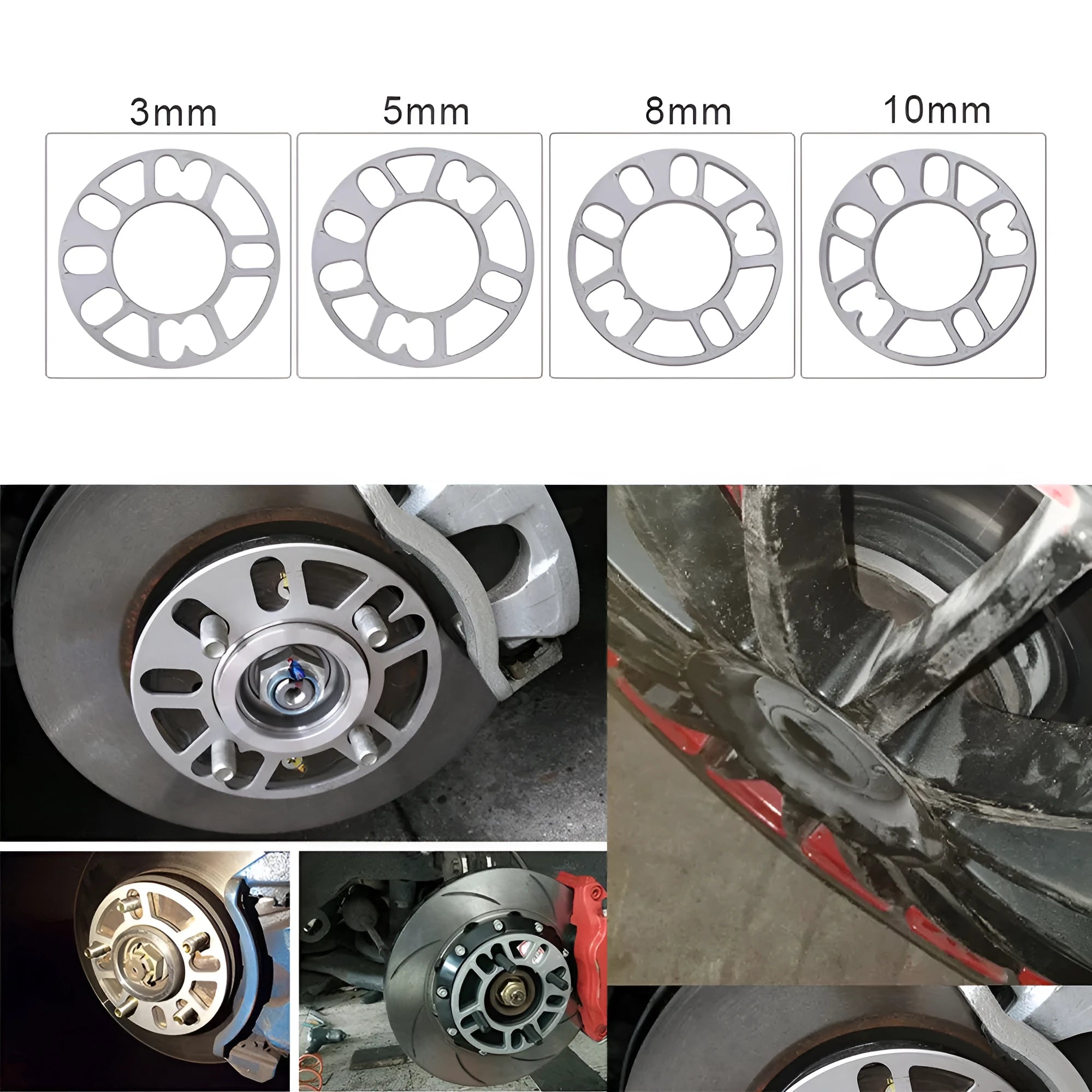 Automotive wheel hub widening gasket spacer in 3mm 5mm 8mm 10mm thickness options