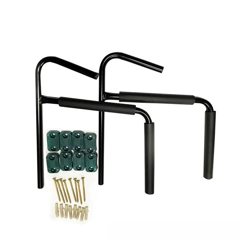 Carbon steel kayak and surfboard wall hanger rack for indoor storage