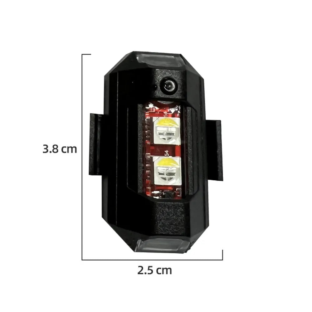 Drone signal light with RGB LED showing multiple colours, Type-C cable, and mounting tape