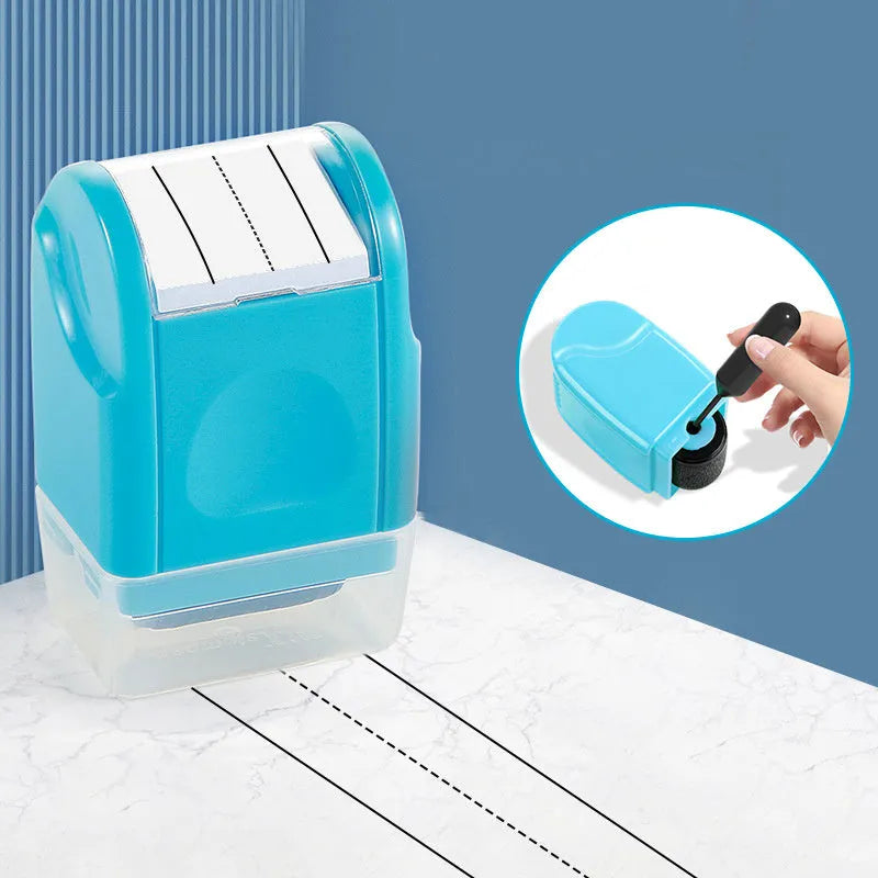 Plastic English line roller seal in rectangular shape with photosensitive stamping function