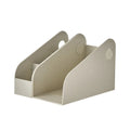 Plastic desktop storage box with two internal grid layers in milk coffee colour