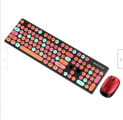 Vibrant yellow wireless keyboard and mouse set on desk with backlight illumination