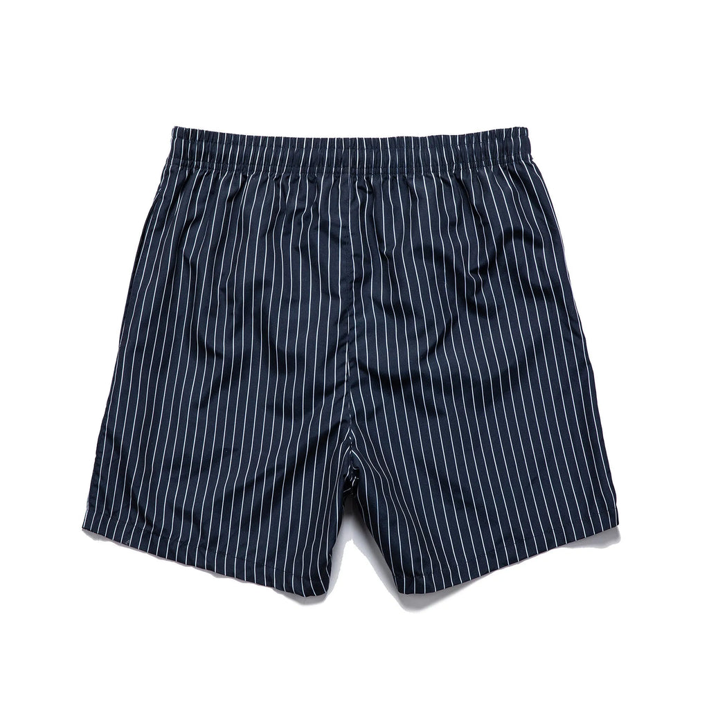 Polyester striped beach shorts with triangle lining pattern in multiple colours