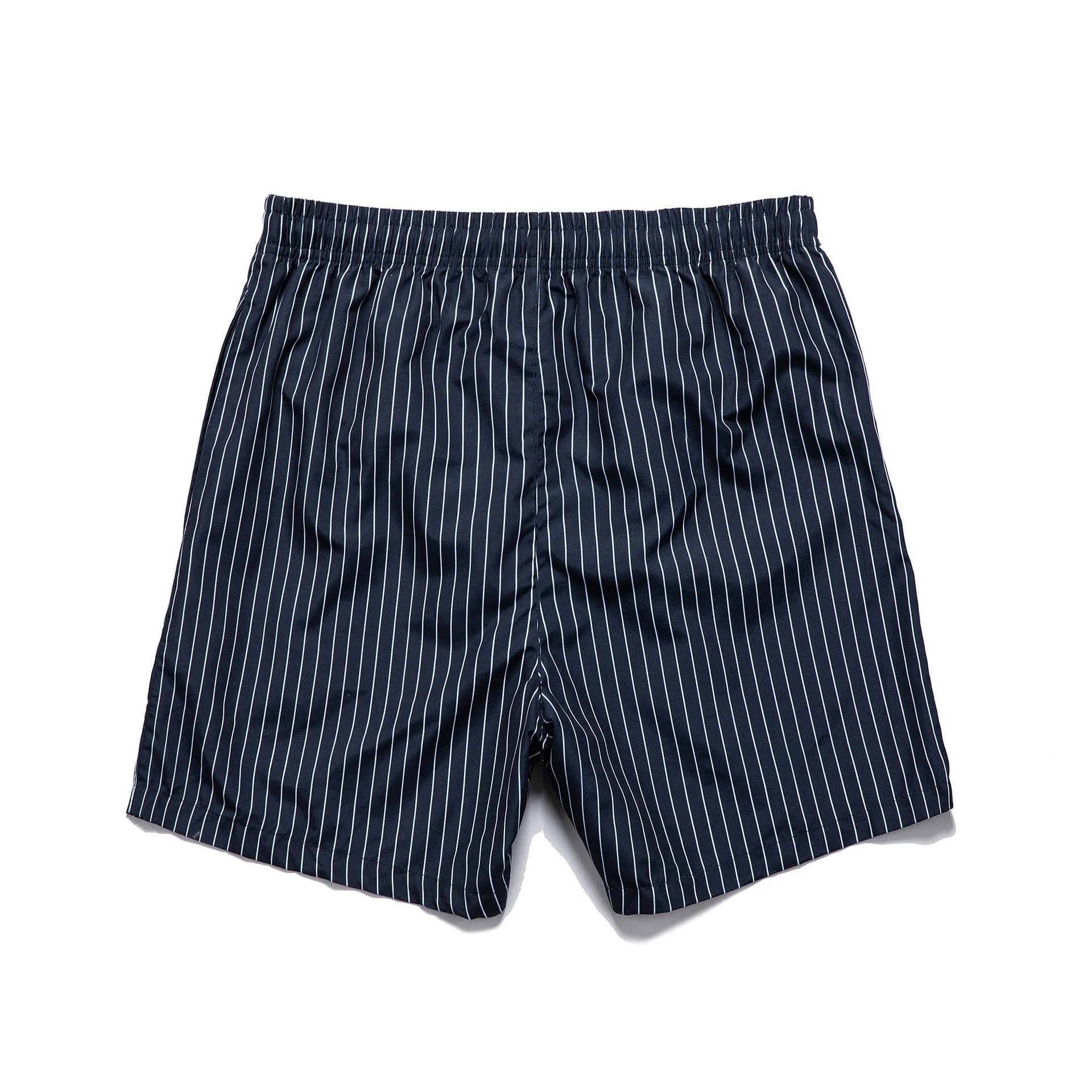 Polyester striped beach shorts with triangle lining pattern in multiple colours