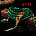 Brazil natural green agate multi-circle bracelet showing stone beads and manual processing detail