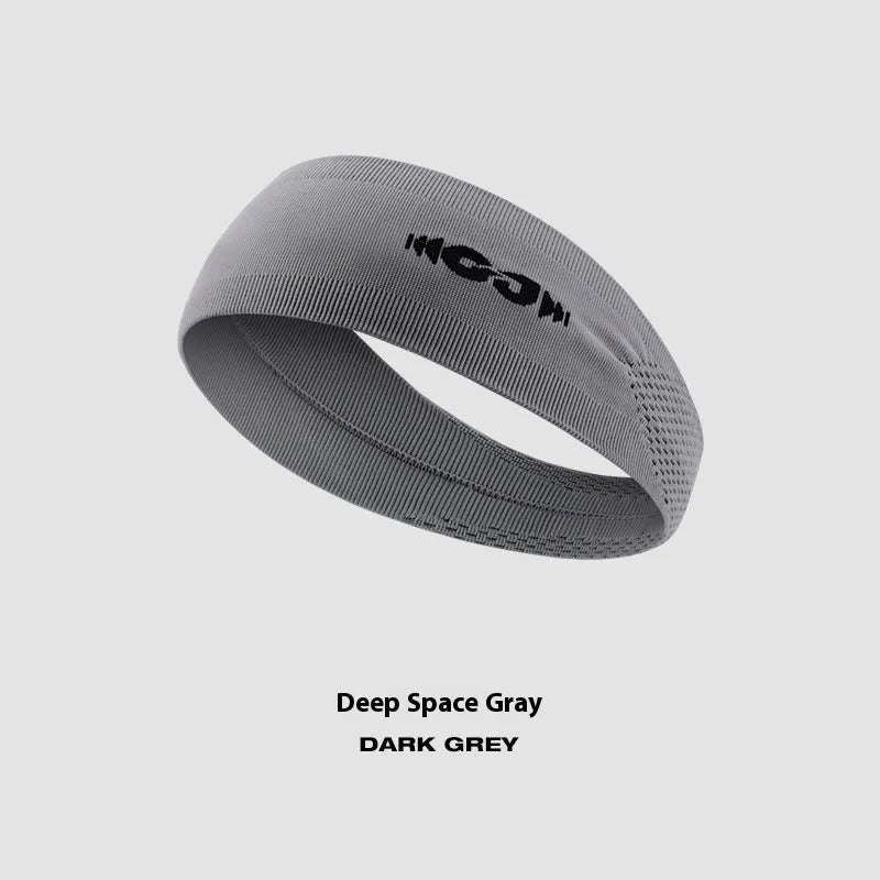 Seamless knitted exercise hair band in black, grey and blue for sports