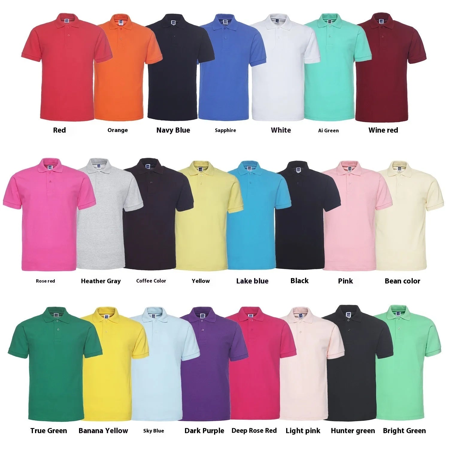 Plus size man wearing a solid black lapel polo shirt with short sleeves, loose fit.