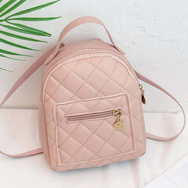 Girls' white embroidered hard backpack Korean style with sandwich pocket