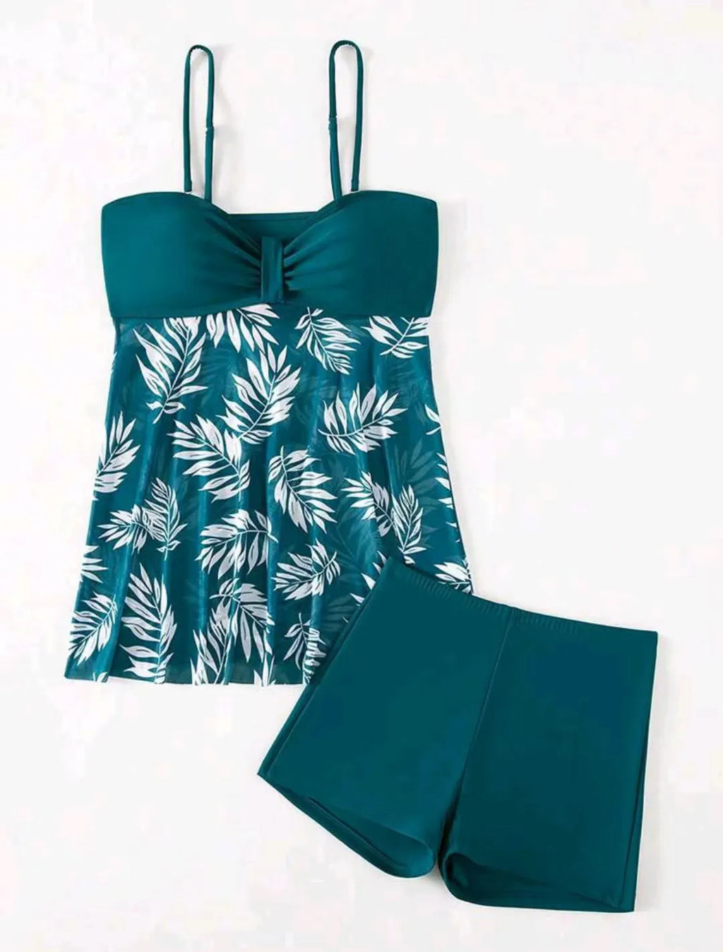Women's high waist swimsuit boxers in black, blue and peacock green colours with mesh fabric