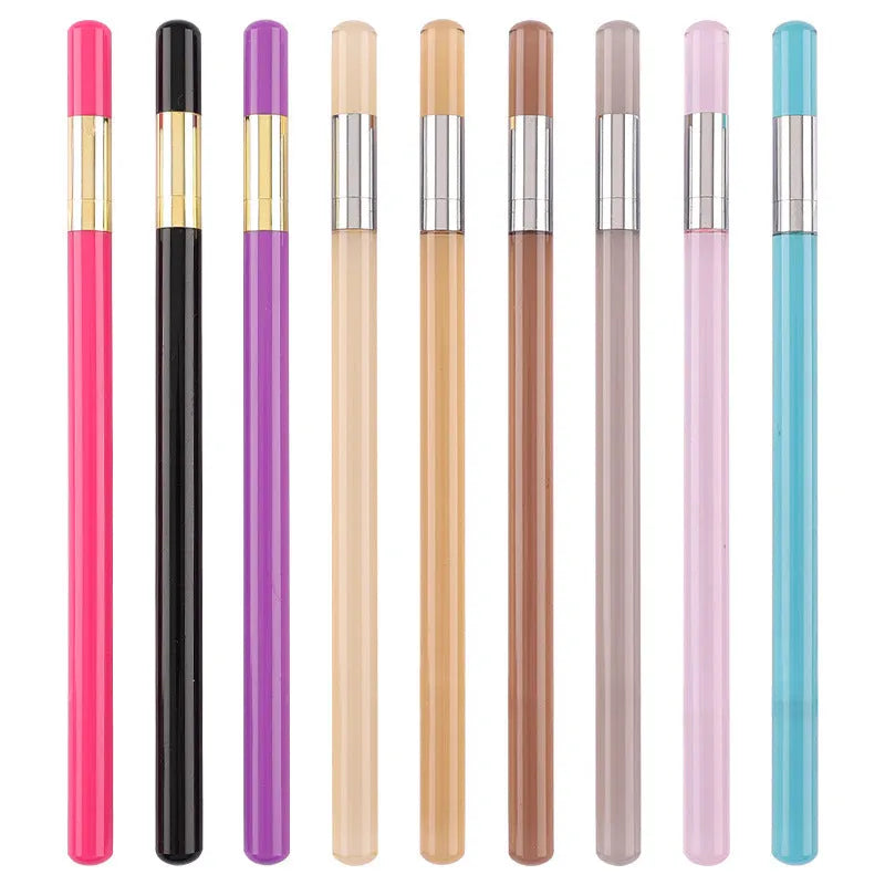 Acrylic transparent mechanical pencil with alloy nib and plastic shell casing