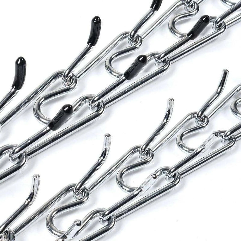 Stainless steel dog training prong collar with comfort rubber tips and adjustable links