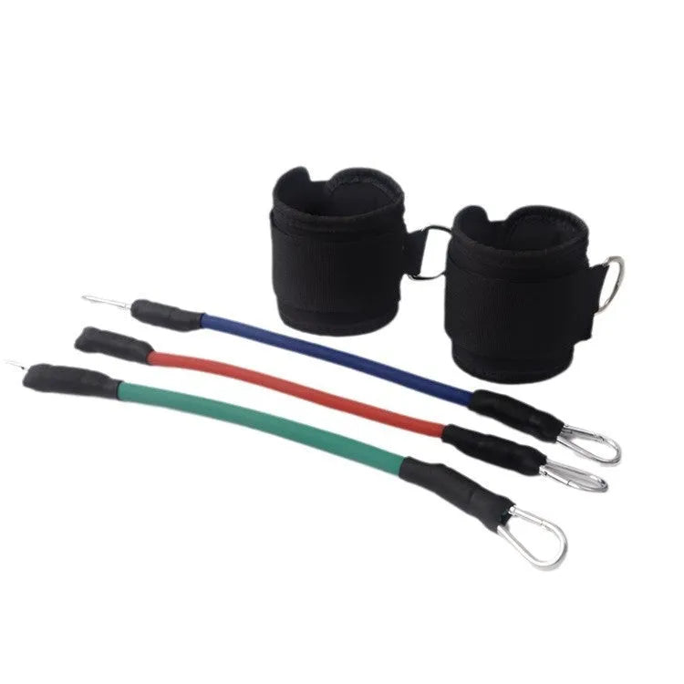 Black elastic leg resistance rope set for Taekwondo explosive kicking training