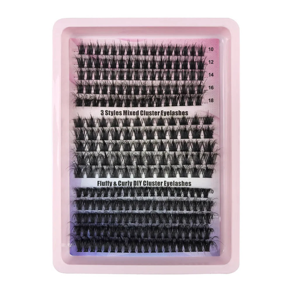 Creative large capacity messy false eyelashes mixed set in storage box with high imitation material