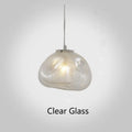 Modern European fabric chandelier with glass shade in amber, clear, or smoke grey colours