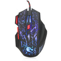 Water Crack colourful luminous gaming mouse with LED lighting effects and USB cable