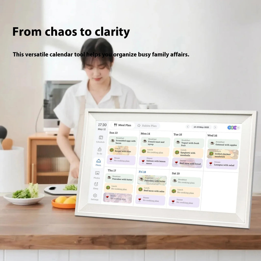 15.6 inch white smart digital photo frame with wall bracket and mobile app control