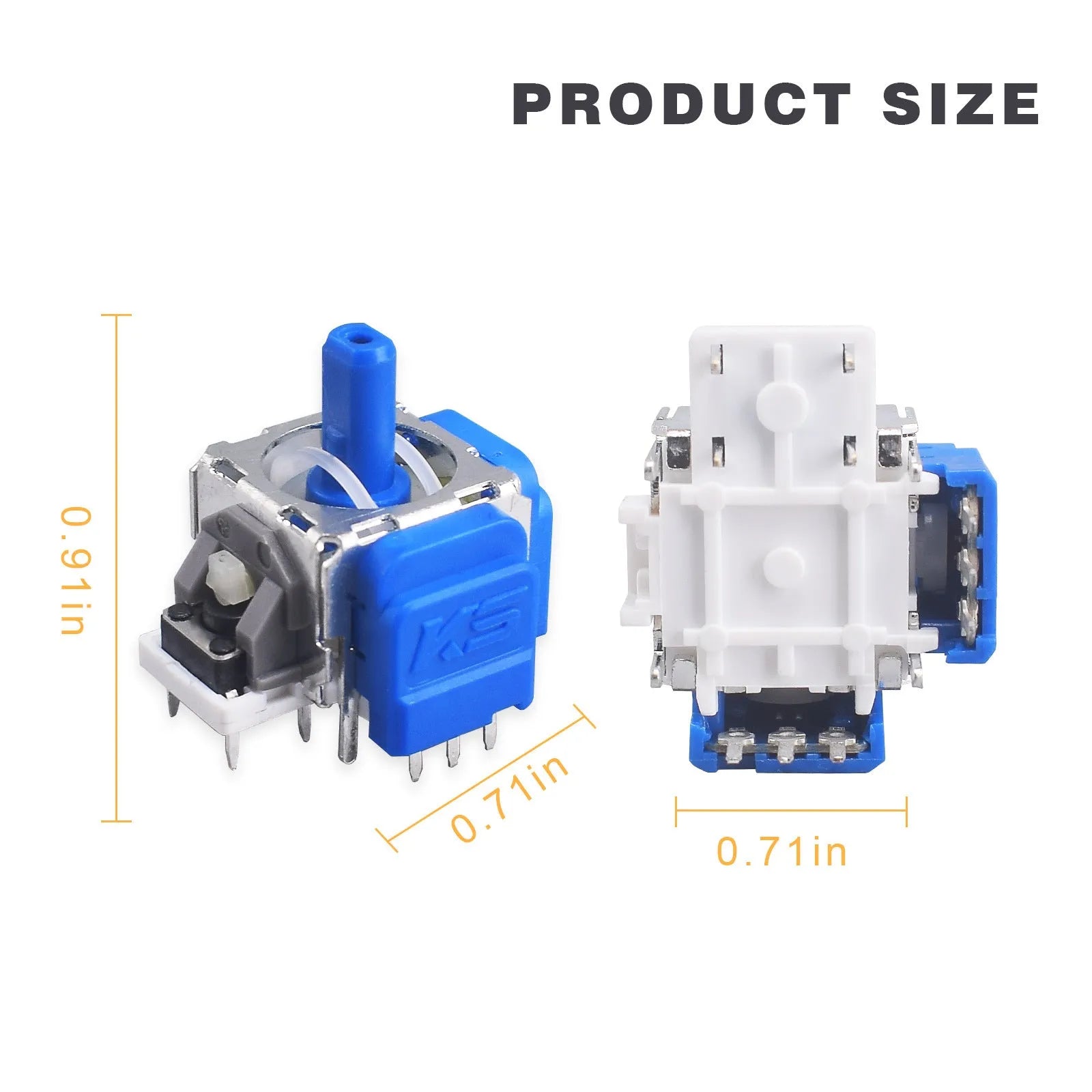 Hall effect electromagnetic joystick replacement module for PS5 PS4 XBOX and Nintendo Switch gamepad controllers.