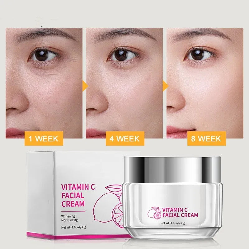 Vitamin C Face Cream in 6×6×5.2cm jar containing 30g brightening moisturiser