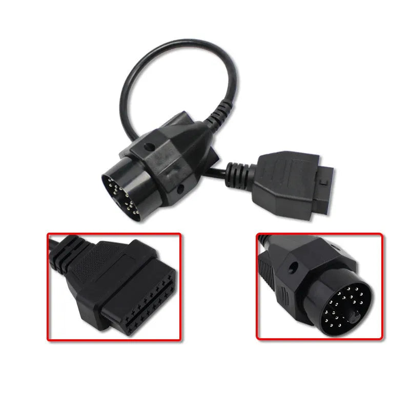 OBD2 BMW diagnostic adapter cable converting 20-pin to 16-pin connector