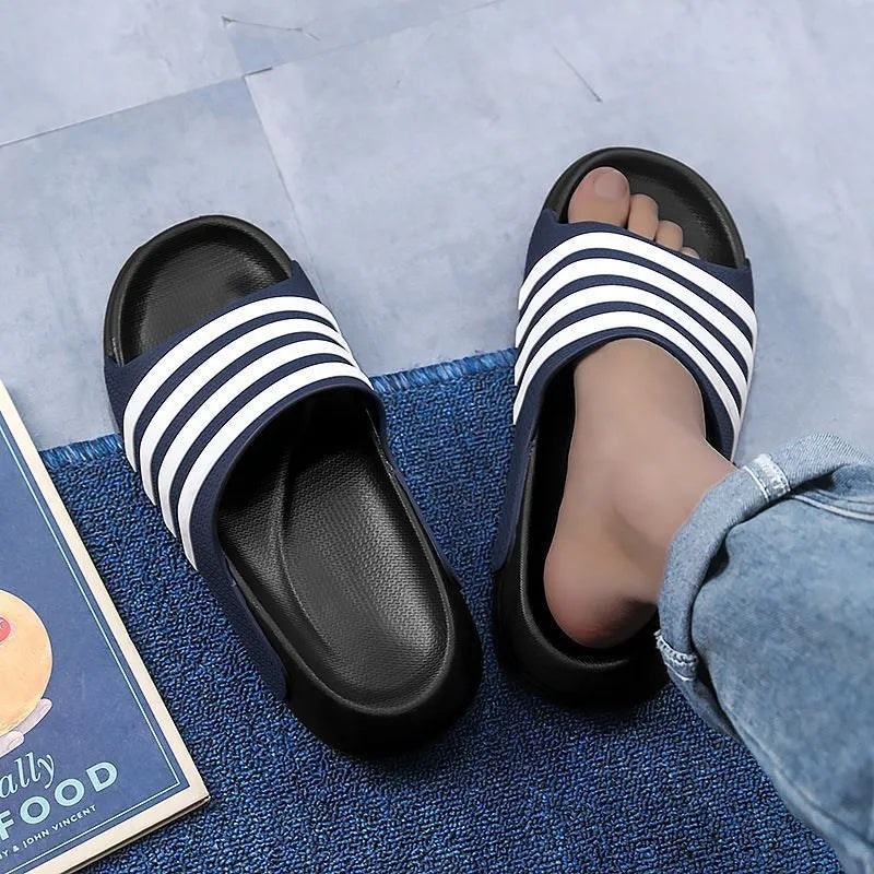 Casual PVC upper and EVA sole slippers in beige, shown on a plain background.