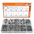 304 stainless steel spring lock washer combination box containing 900 assorted pieces for M2 to M12 fastener diameters