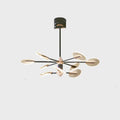 Nordic style iron and acrylic LED chandelier pendant lamp with multiple heads.