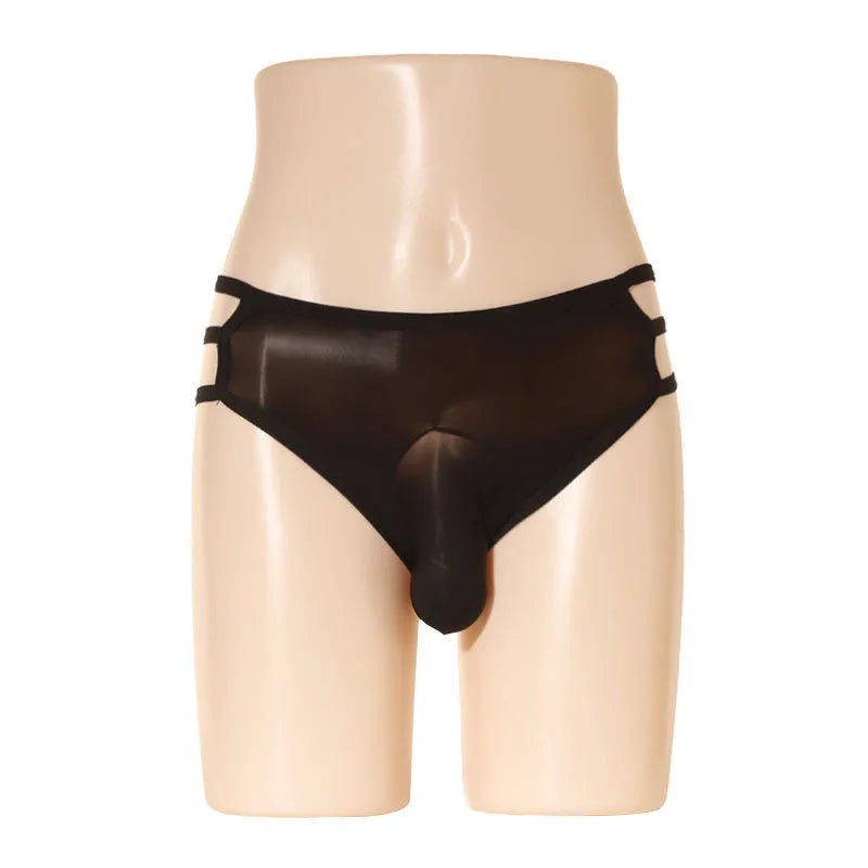 Men's transparent elephant nose shorts in nylon available in nine colours including black blue skin red gray pink brown light purple and white