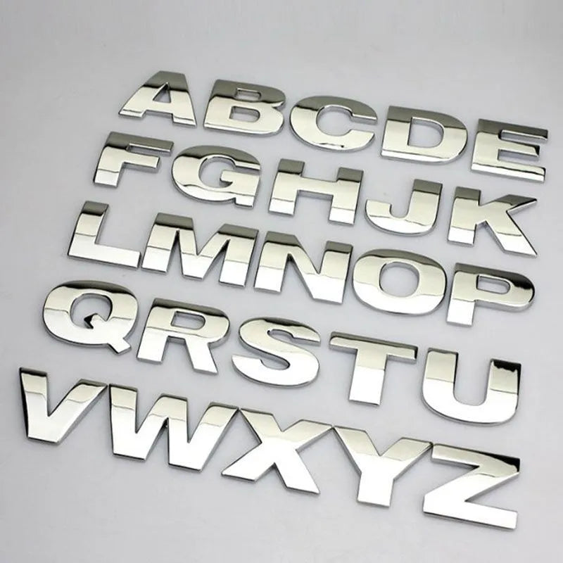 3D metal car bumper sticker letter A in zinc alloy, 2.5cm size, black finish