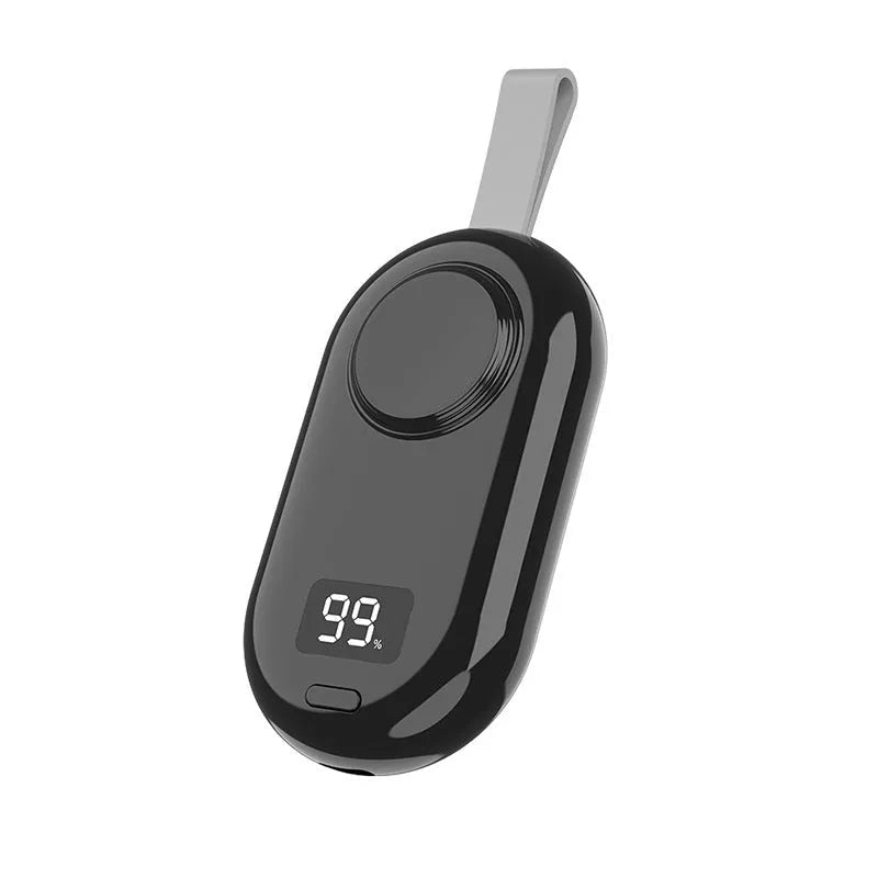 Portable wireless charging dock for V5 smartwatch with Type-C cable on white surface
