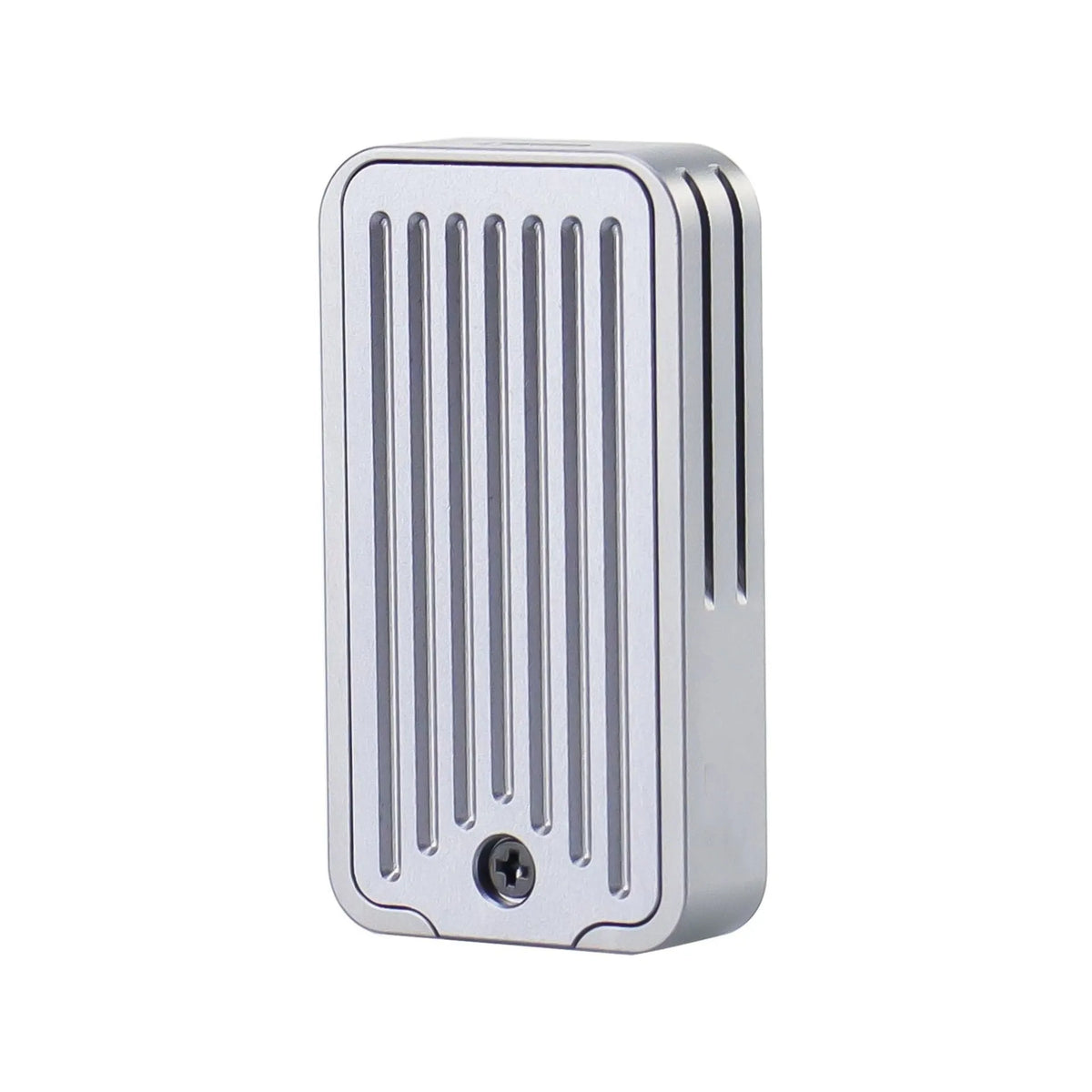 Aluminium alloy NVMe SSD enclosure with dual protocol support measuring 5.2cm by 2.8cm