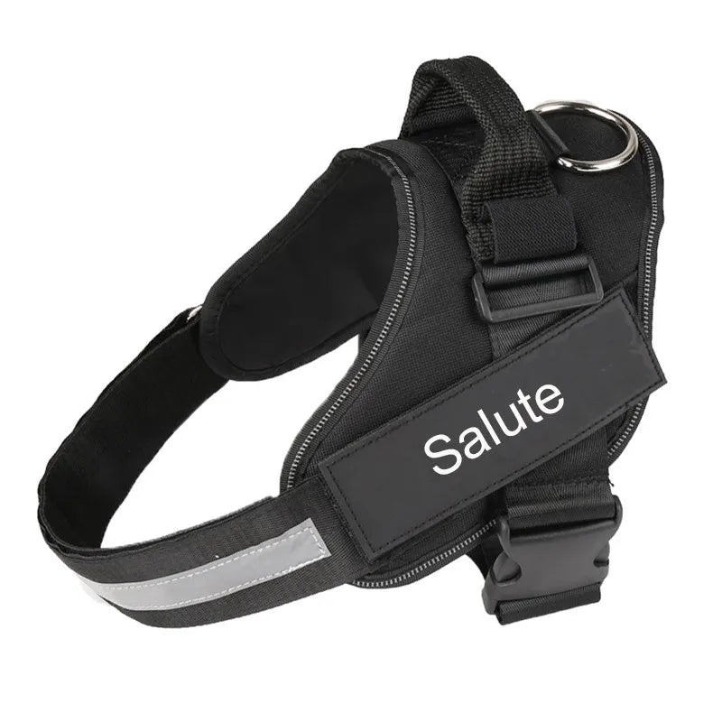 Reflective adjustable nylon no-pull dog harness vest in multiple colours