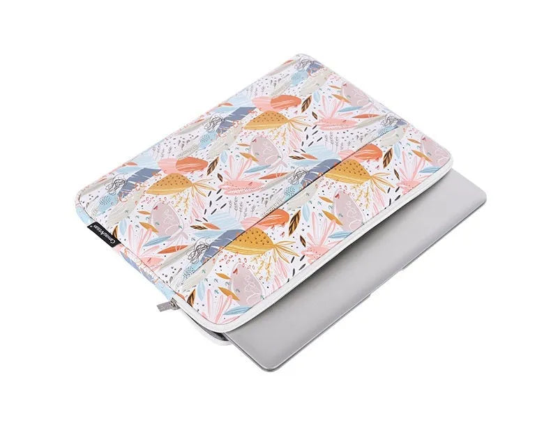 White waterproof laptop inner bag made from PU leather for 11 to 15 inch computers