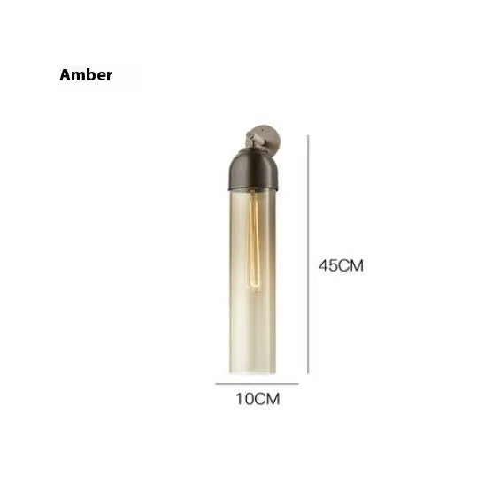 Nordic modern minimalist glass wall lamp with 450mm dimensions and E27 holder in living room setting