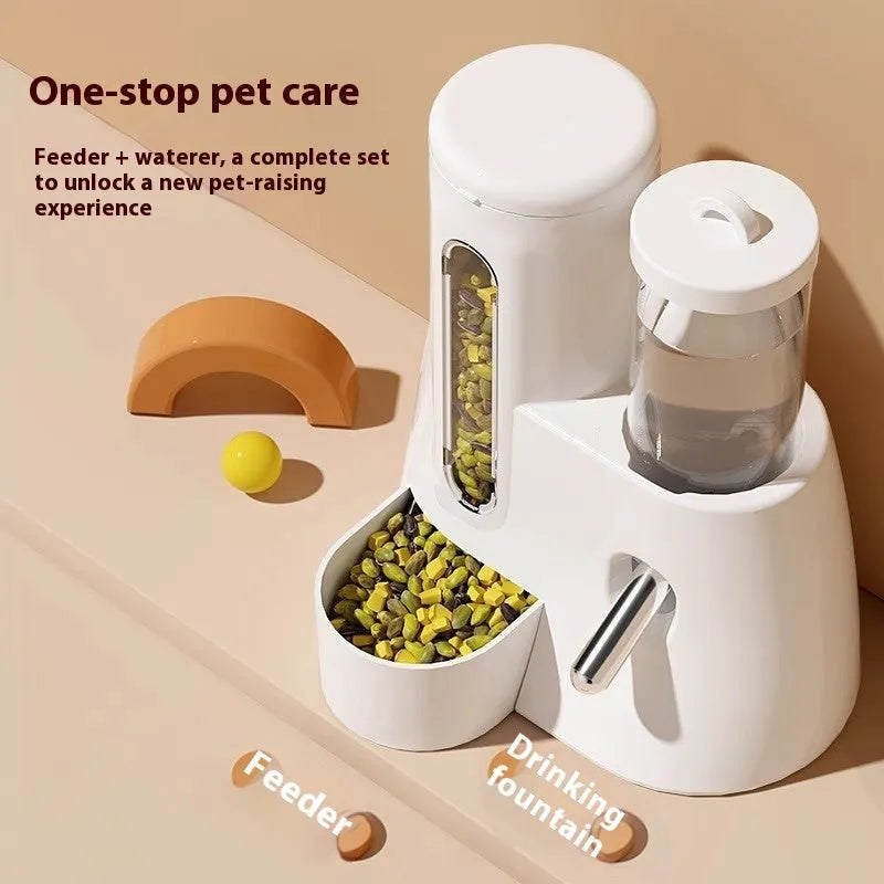 Hamster automatic drinking water feeder and food basin in blue colour option