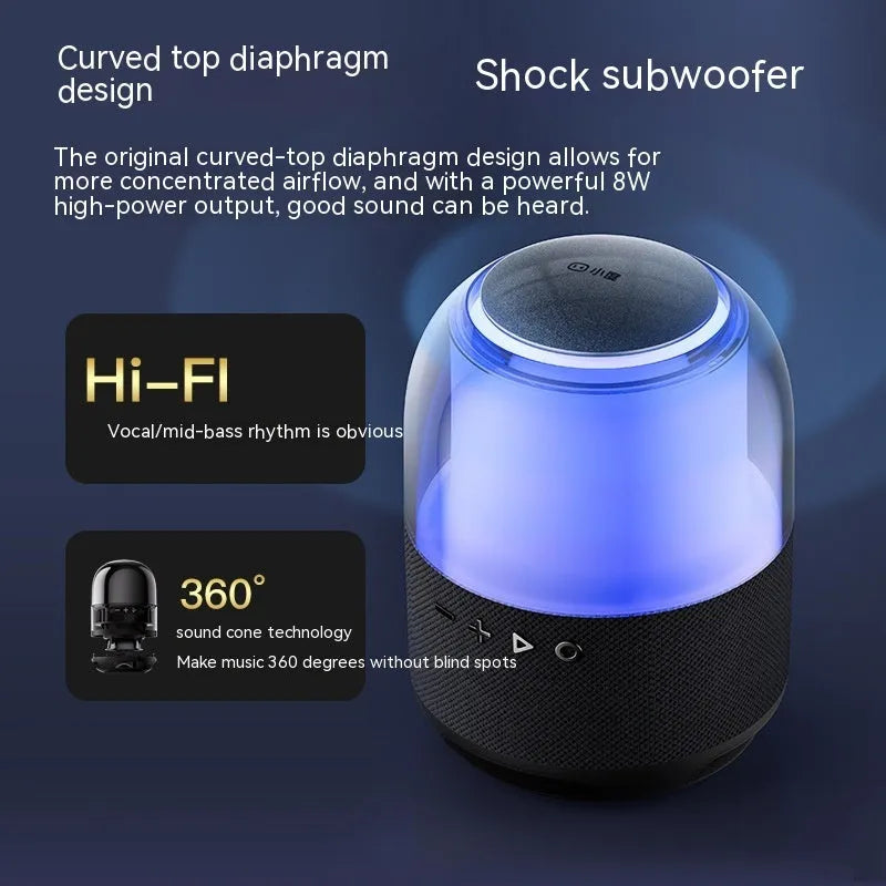 Portable Bluetooth speaker with memory card slot and built-in 2000 mAh battery in colourful version colours