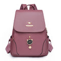 Women's soft PU leather backpack with three-dimensional pockets in street style