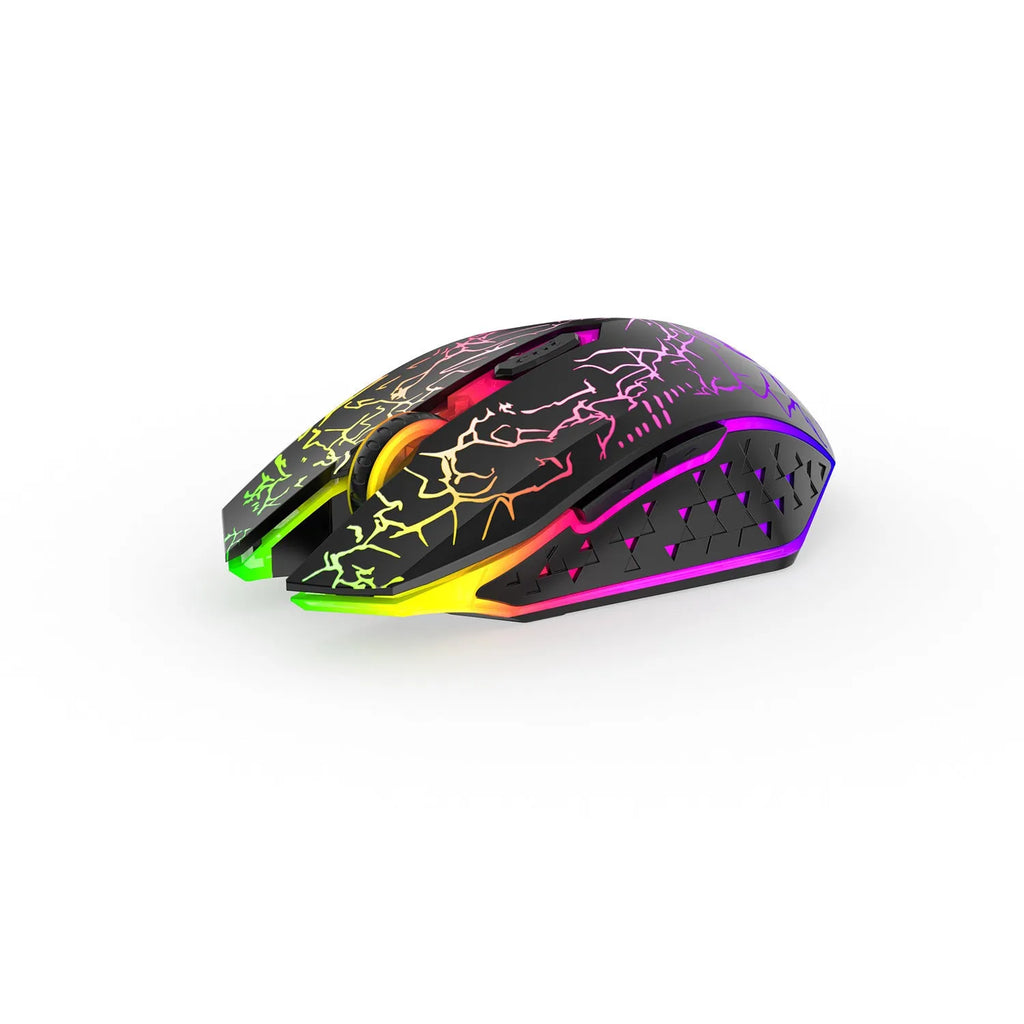 Black and white dual-mode Bluetooth gaming mouse with silent click and rechargeable battery