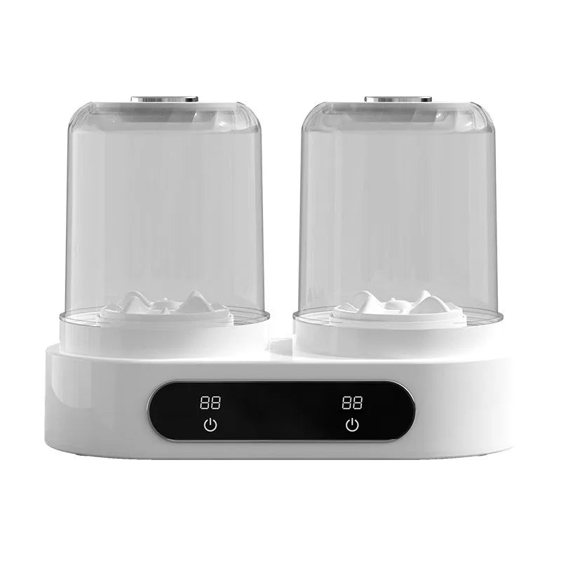 White double bucket mini washing machine with USB cable for portable underwear laundry
