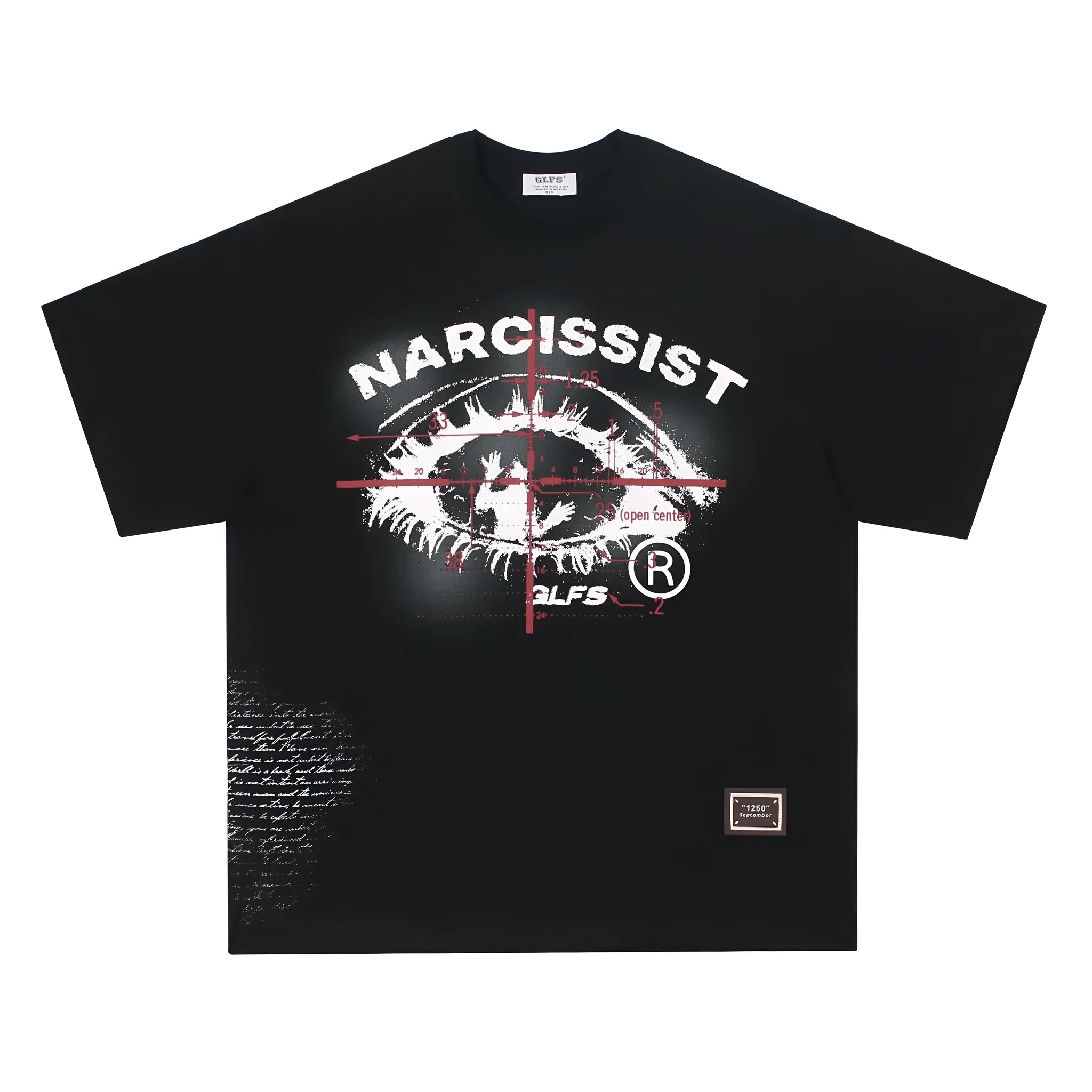 American retro hip hop gothic cotton t-shirt with letter pattern in black and white colour options