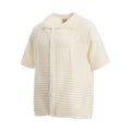 American retro loose design cotton short sleeve shirt in apricot colour
