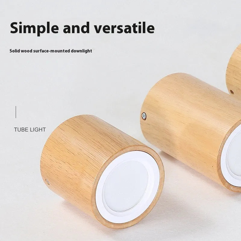 Solid wood surface mounted downlight for corridor and entrance ceilings in modern simple design